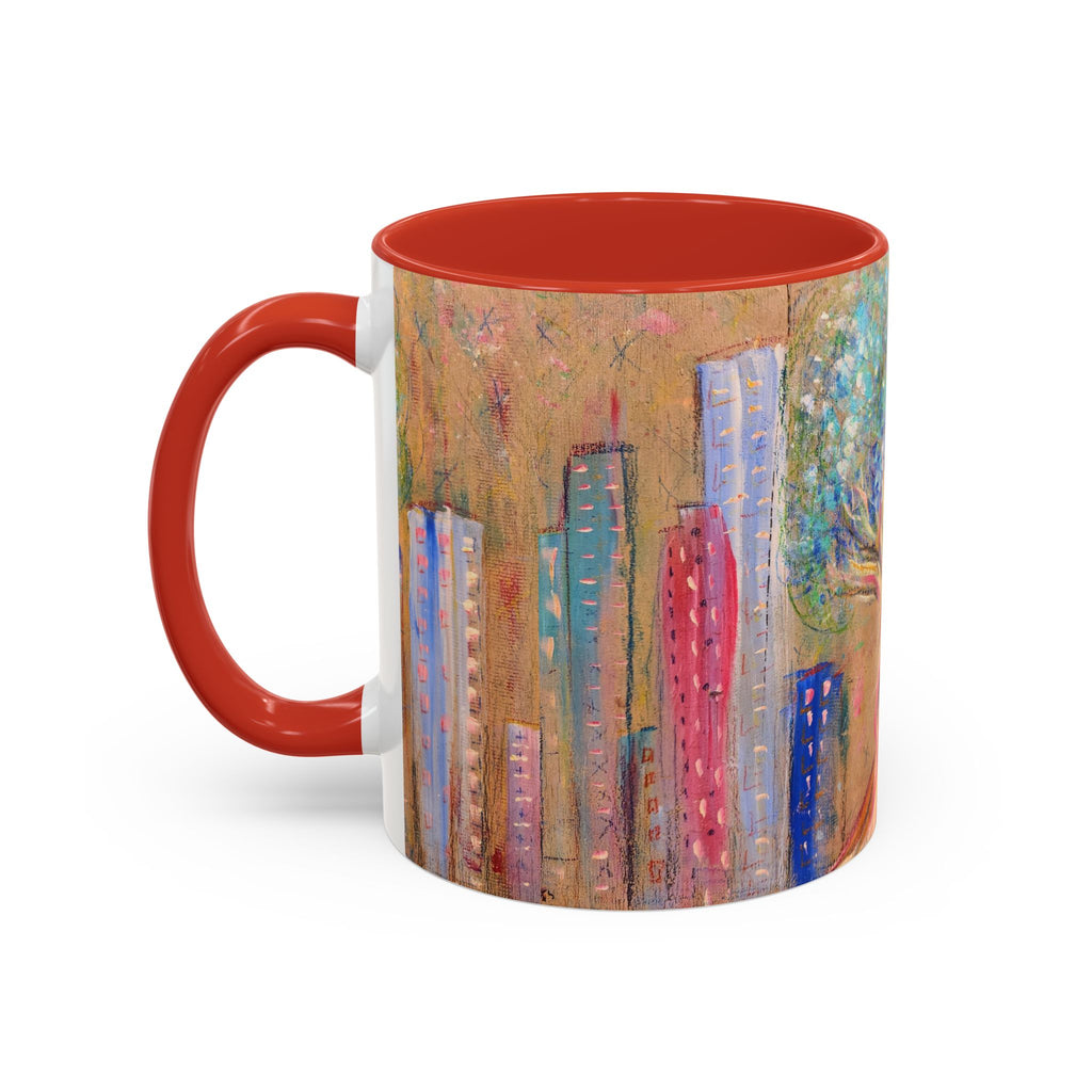 City Tree Coffee Mug — Colorful Urban Tree Art Accent Mug (11/15 oz)