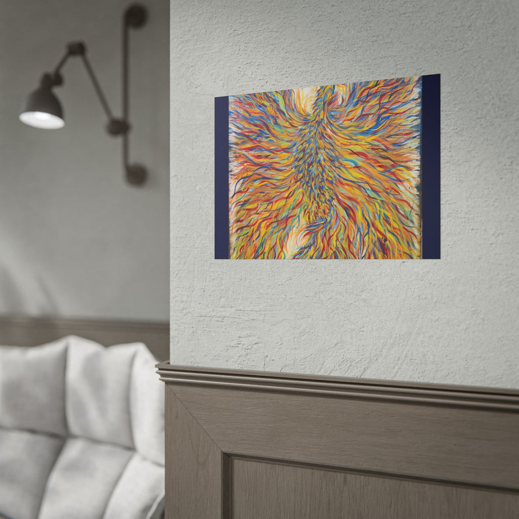 Abstract Phoenix Art Poster — Colorful Whimsical Wall Print