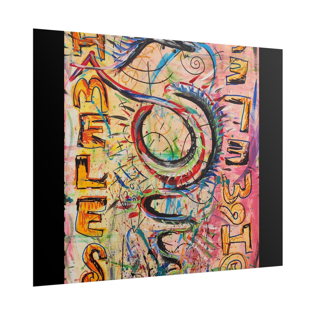 Rolled Poster — Colorful 'Shameless' Abstract Snake Art Print