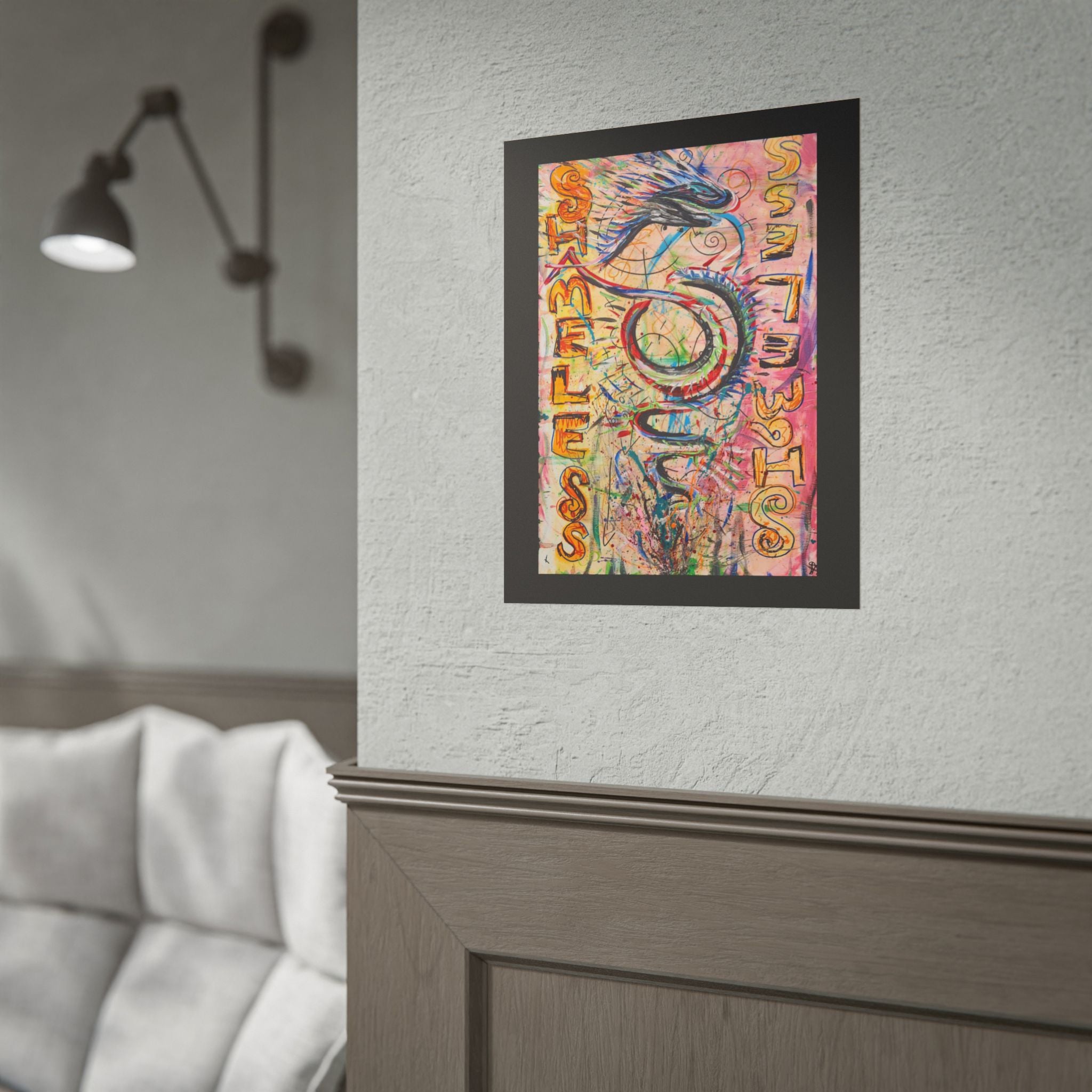 Rolled Poster — Colorful 'Shameless' Abstract Snake Art Print