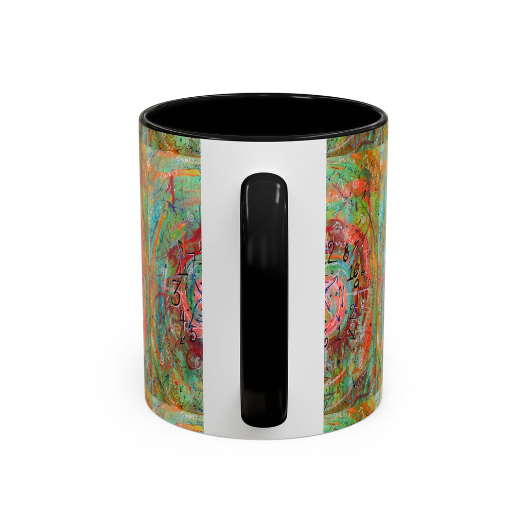 Boho Tarot Clockwork Accent Coffee Mug — Vibrant Abstract Mystic Art (11/15oz)