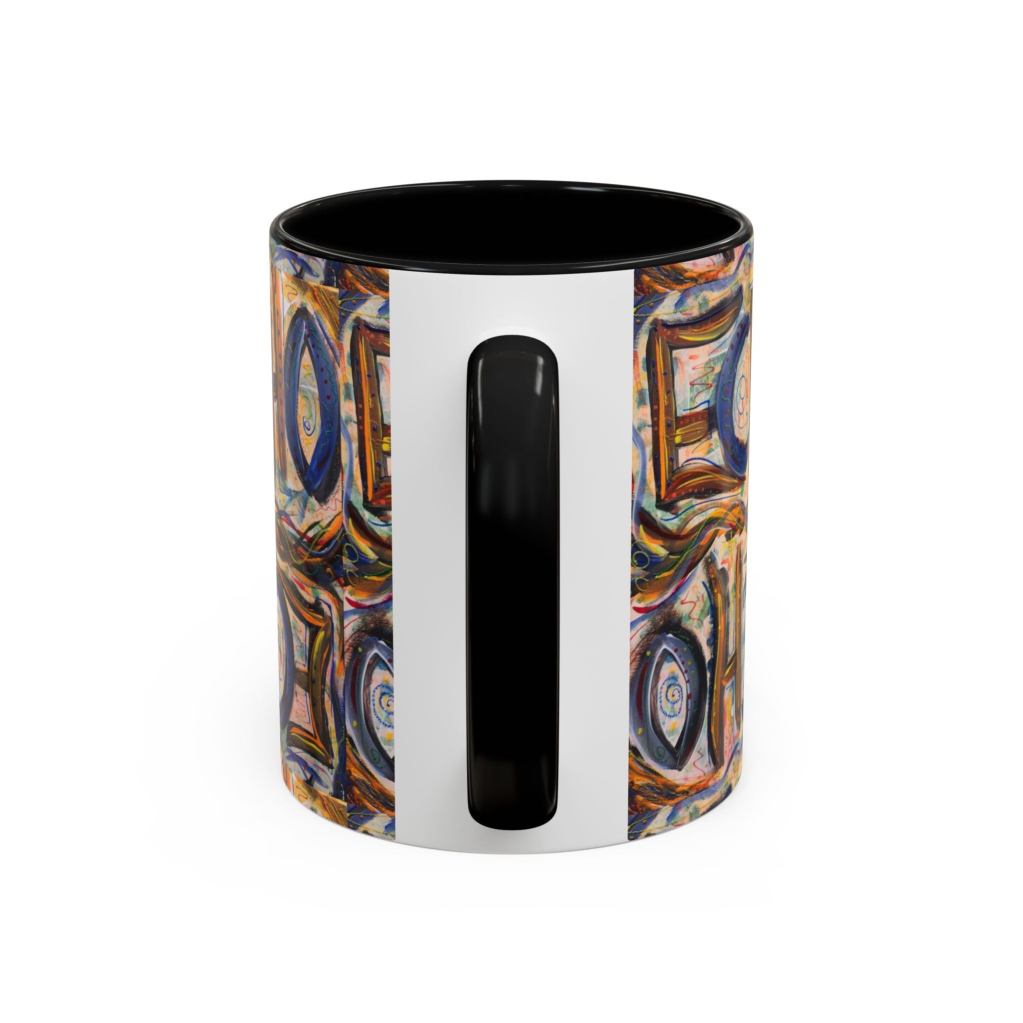 Echo Abstract Geometric Accent Coffee Mug – Colorful Modern Art Design (11/15 oz)