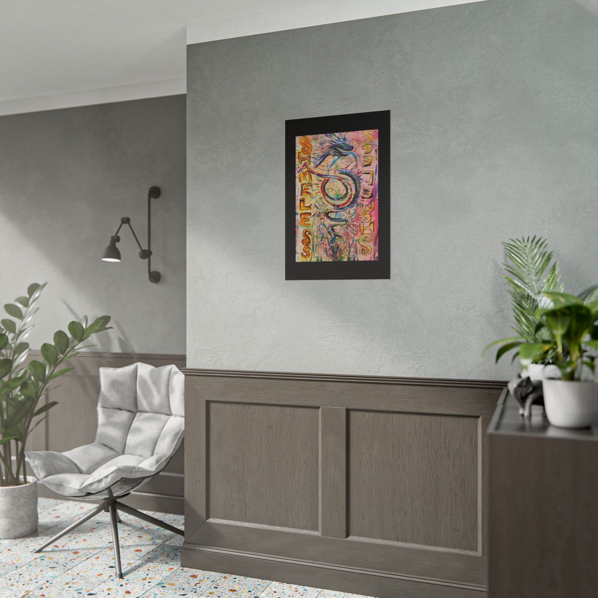 Rolled Poster — Colorful 'Shameless' Abstract Snake Art Print