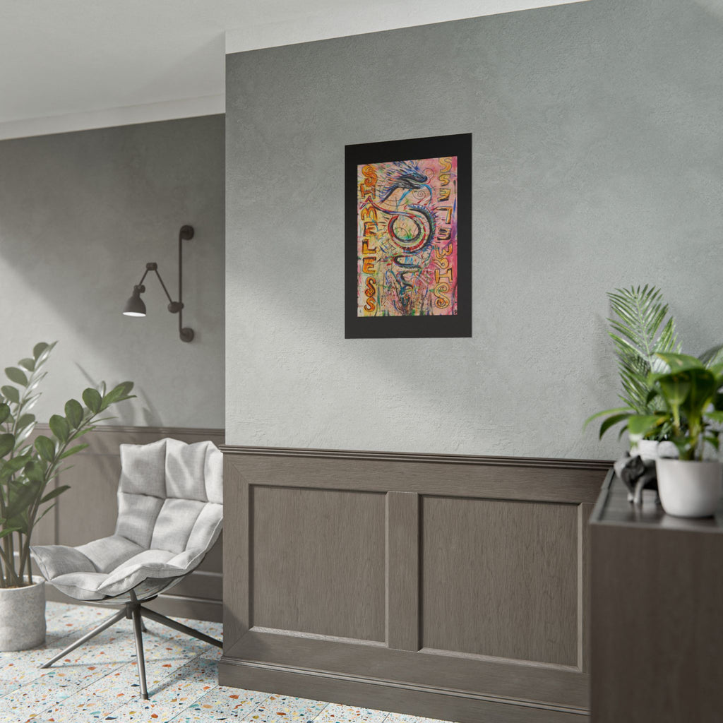 Rolled Poster — Colorful 'Shameless' Abstract Snake Art Print