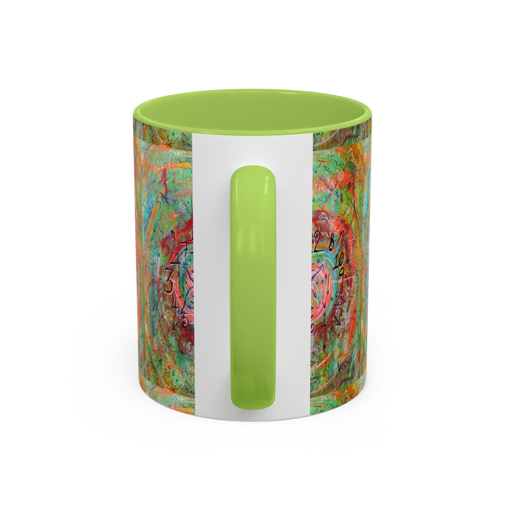 Boho Tarot Clockwork Accent Coffee Mug — Vibrant Abstract Mystic Art (11/15oz)